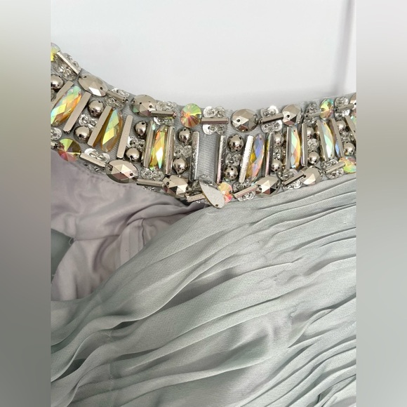 Tony Bowls One-shoulder Cocktail Dress with Ruched Body and Jewelled Neckline - Picture 9 of 15